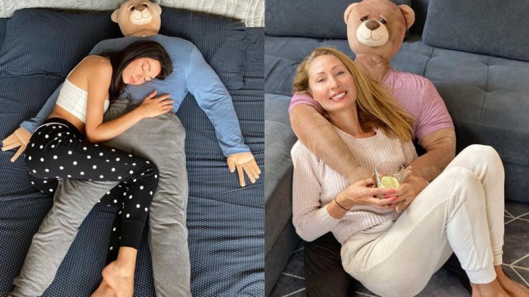 Crean oso de peluche con forma de humano para la soledad