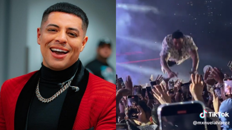 Eduin Caz se lanza al público en concierto y nadie lo atrapa
